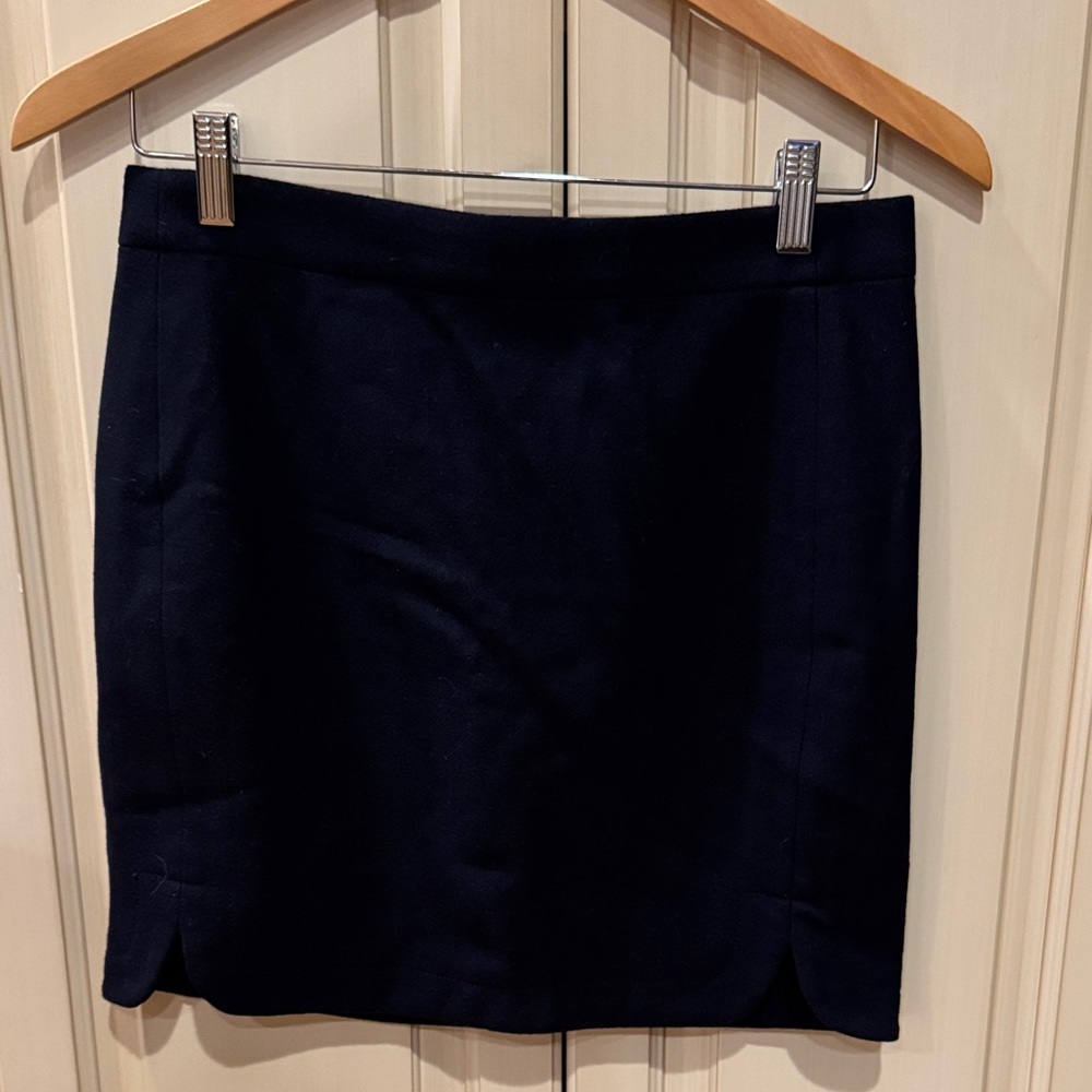 J. Crew Navy Wool Mini Skirt